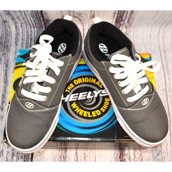 Heelys Pro 20 Charcoal Gray & White Canvas Shoes, Youth Size 5 - Picture 1 of 8